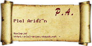 Plel Arián névjegykártya